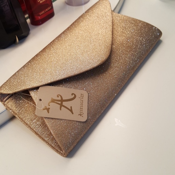 Accessorize Handbags - Accessorize Glitter Envelope Clutch Bag